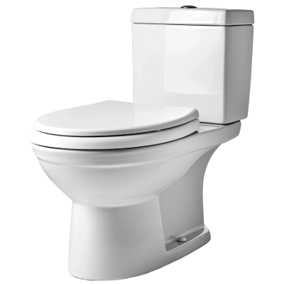Modern household toilet representing improper medication disposal by flushing pharmaceuticals into the wastewater system.