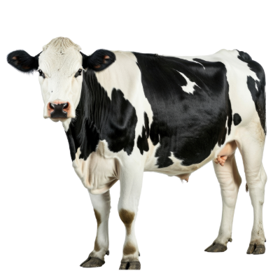 Holstein dairy cow representing veterinary pharmaceuticals and agricultural runoff as potential sources of water contamination.